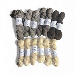 Jagger Spun Natural Wool Yarn Set - Gray, Cream, Brown